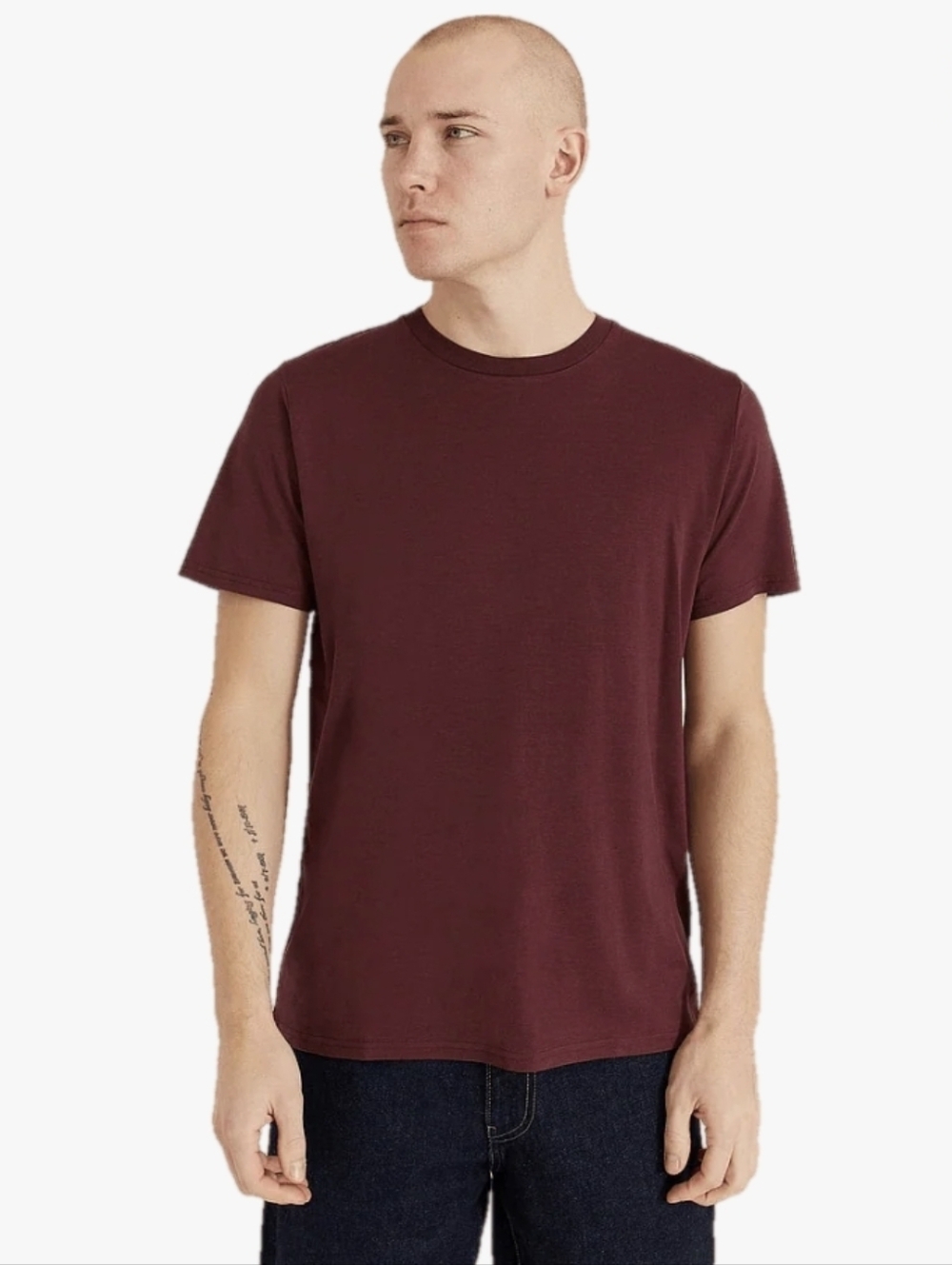 CDLP Crew Neck T-Shirt in Burgundy Large